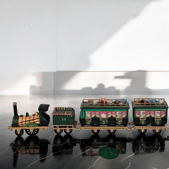 VINTAGE 1990 Dept 56 Heritage Dickens Village The Flying Scot Train Set #5573-5 - Picture 11 of 12